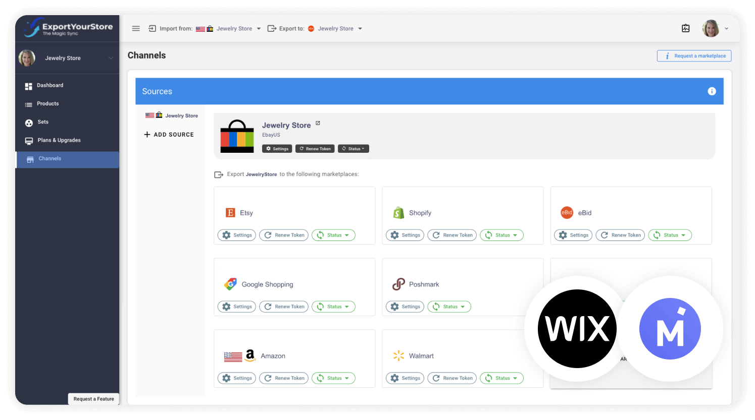 sell Wix products on Mercari