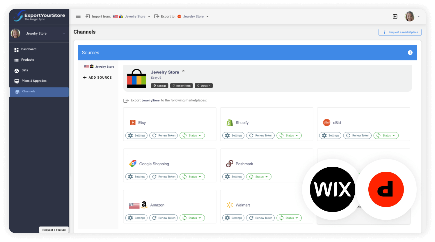 sell Wix products on Depop