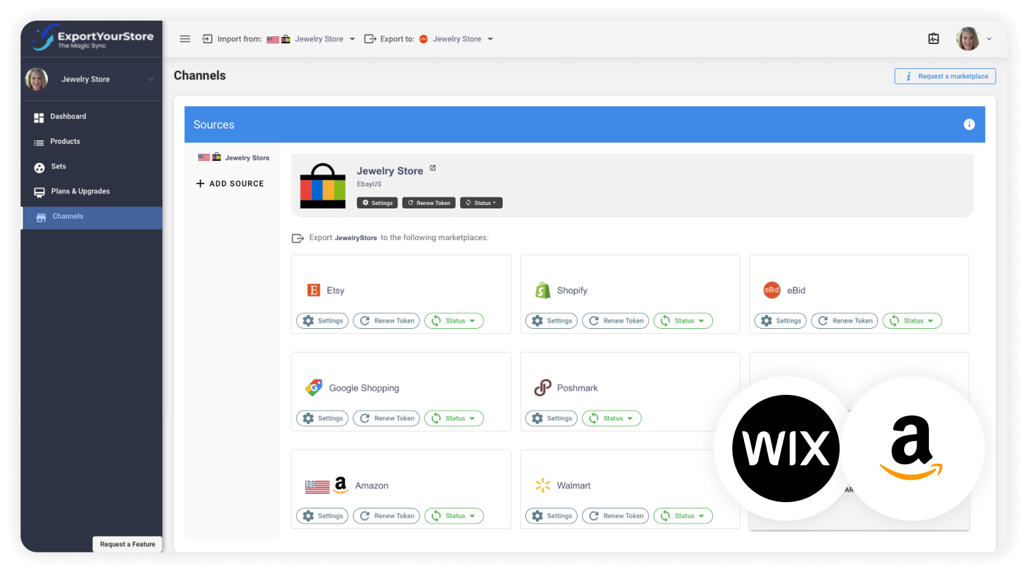 sell Wix products on Amazon