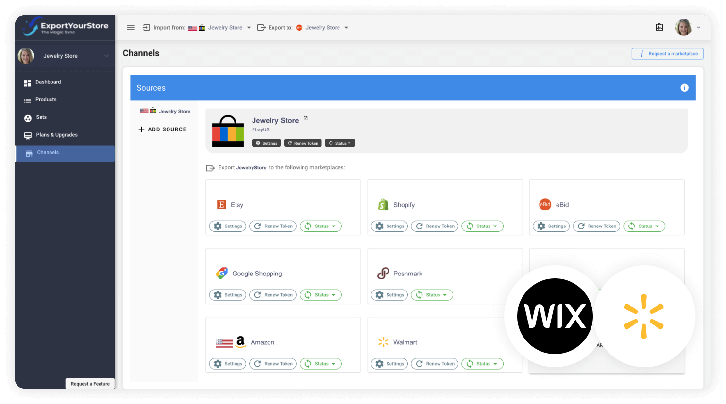 sell Wix products on Walmart