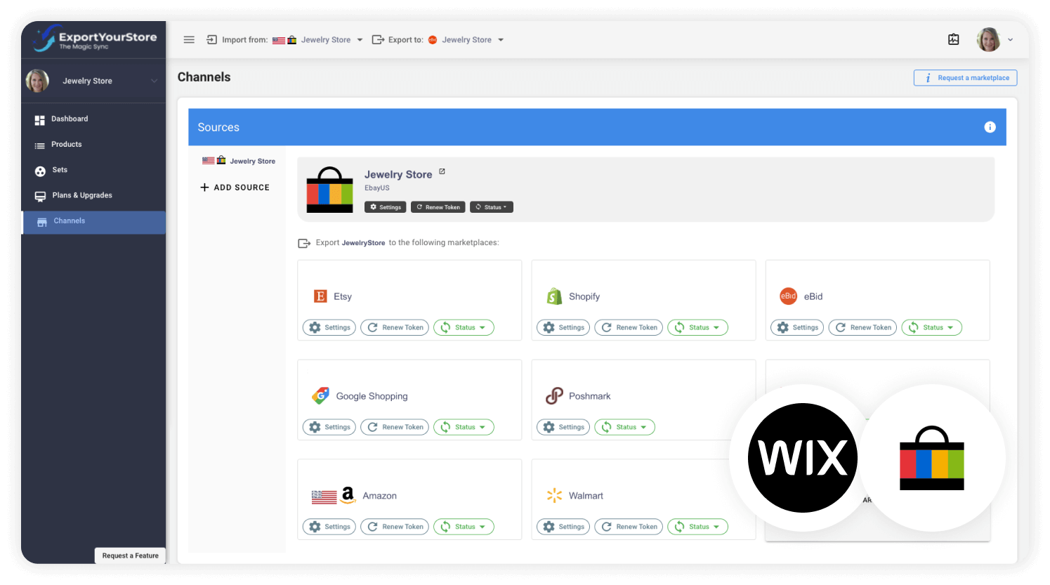 sell Wix products on eBay