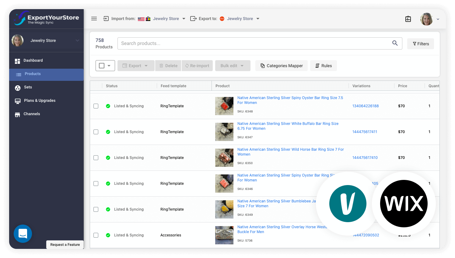sell Vinted products on Wix