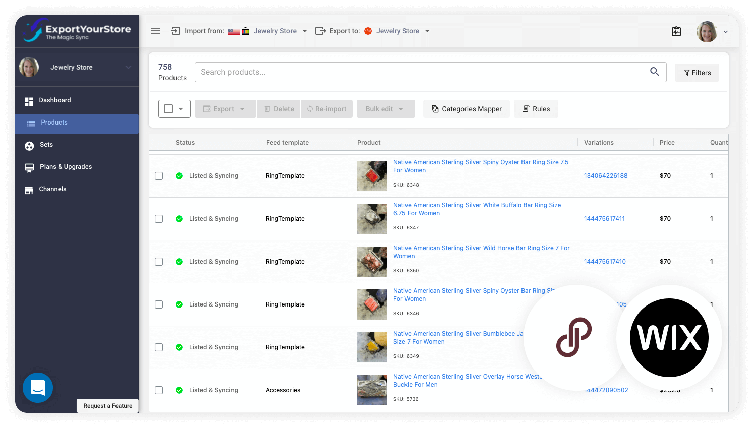 sell Poshmark products on Wix