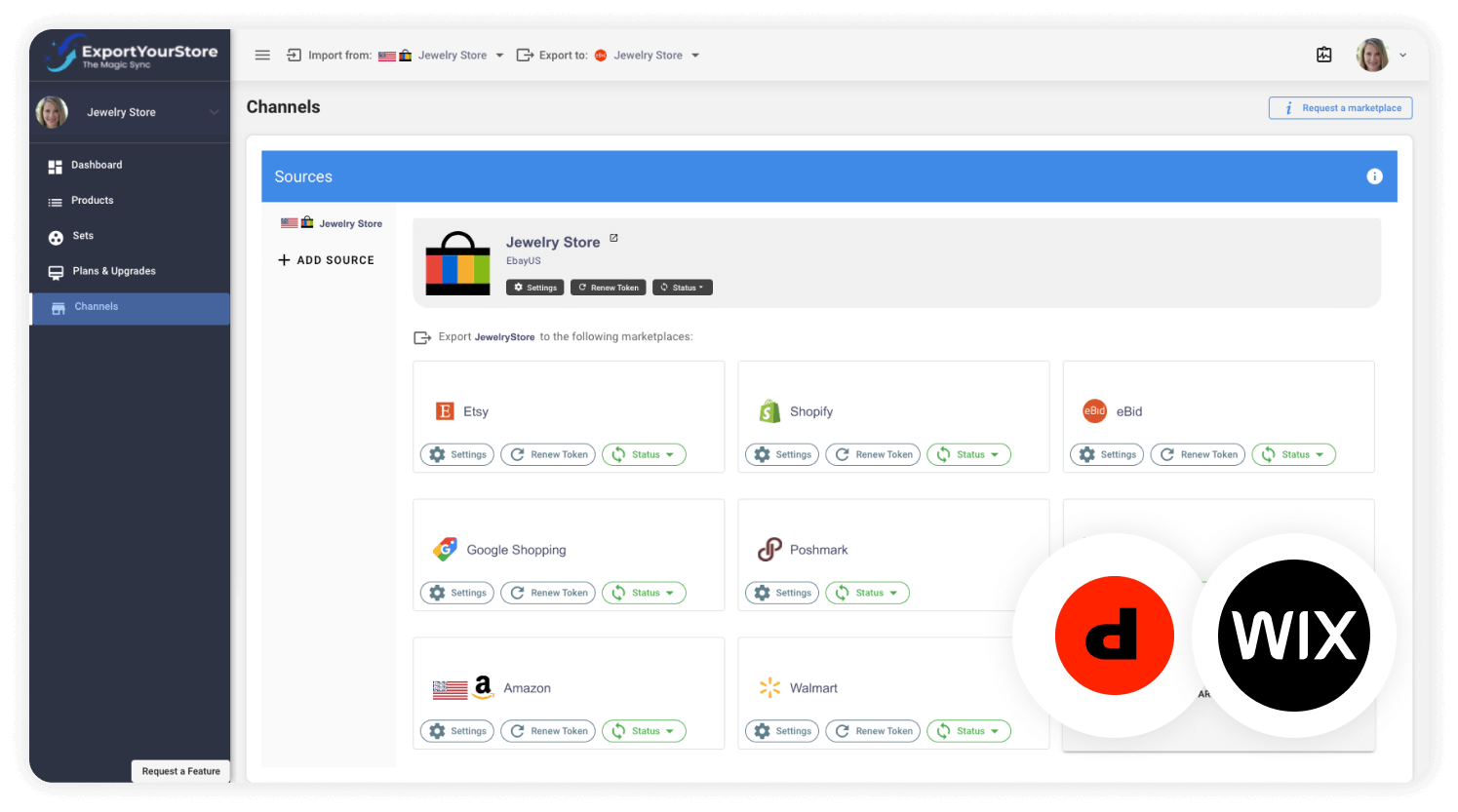 sell Depop products on Wix