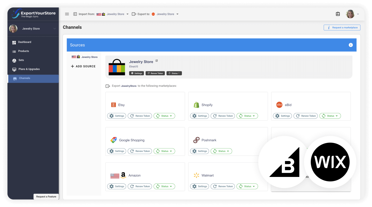 sell BigCommerce products on Wix