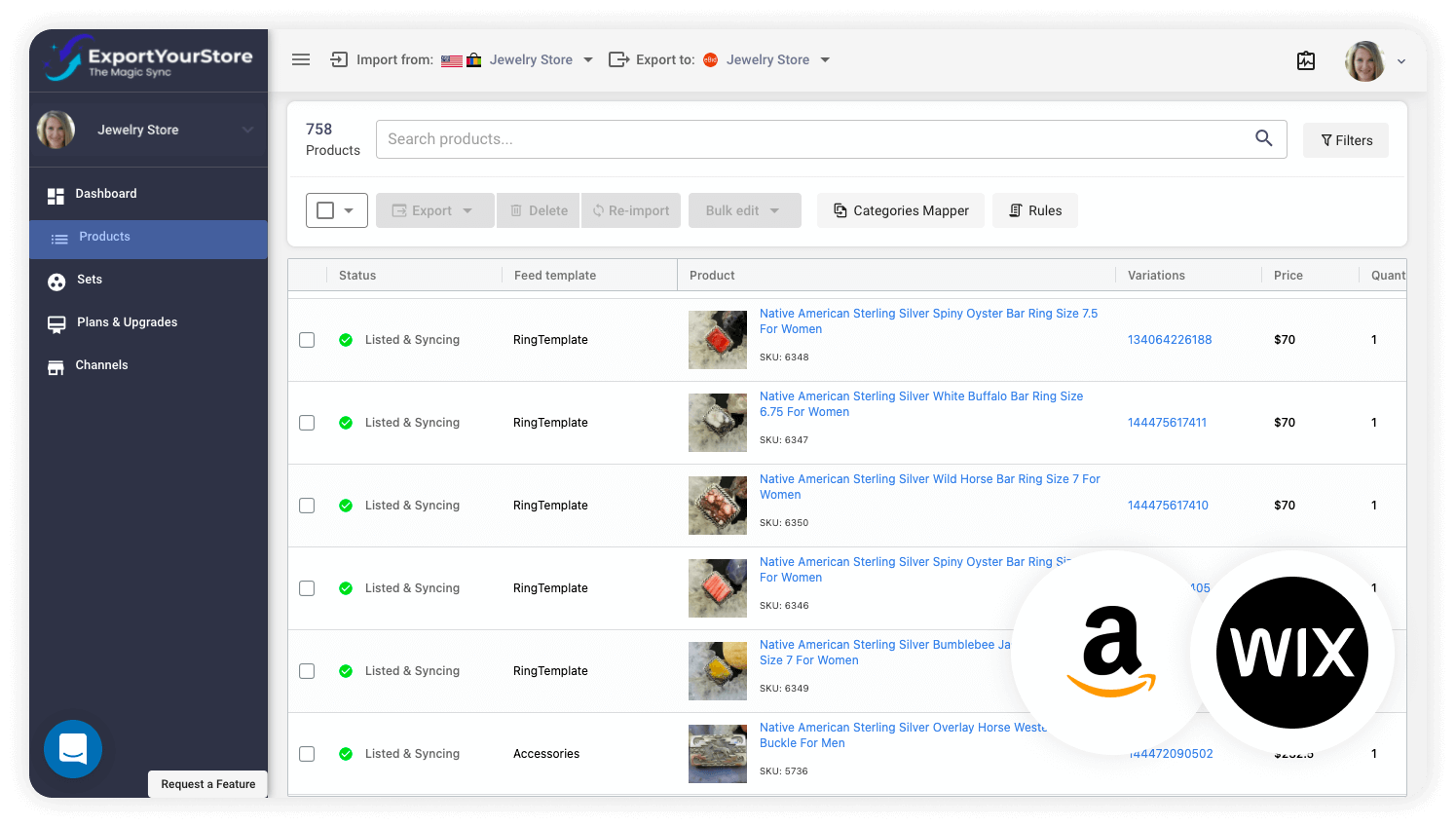 sell Amazon products on Wix