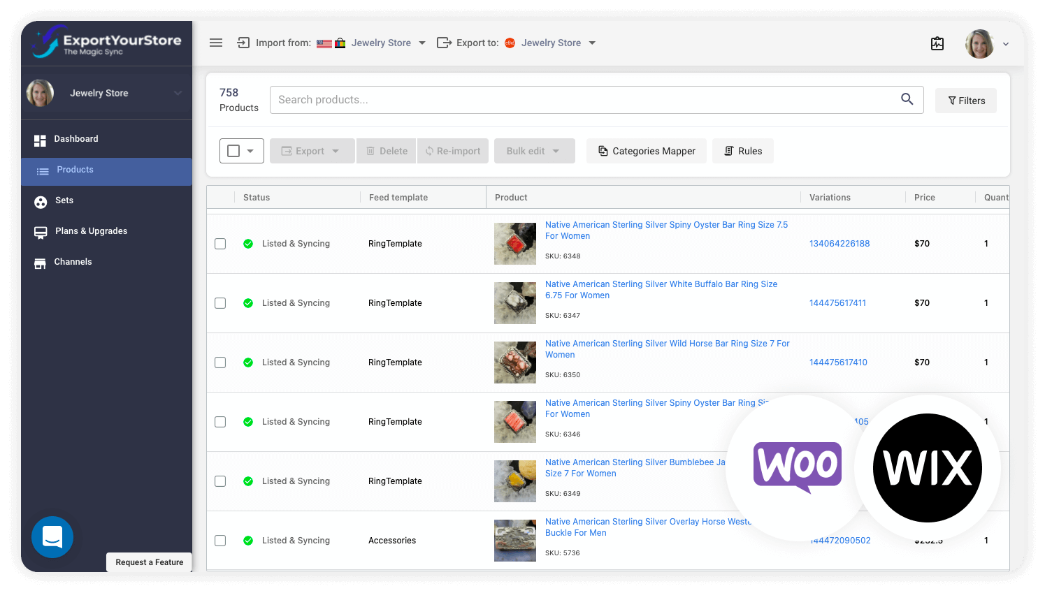 sell WooCommerce products on Wix