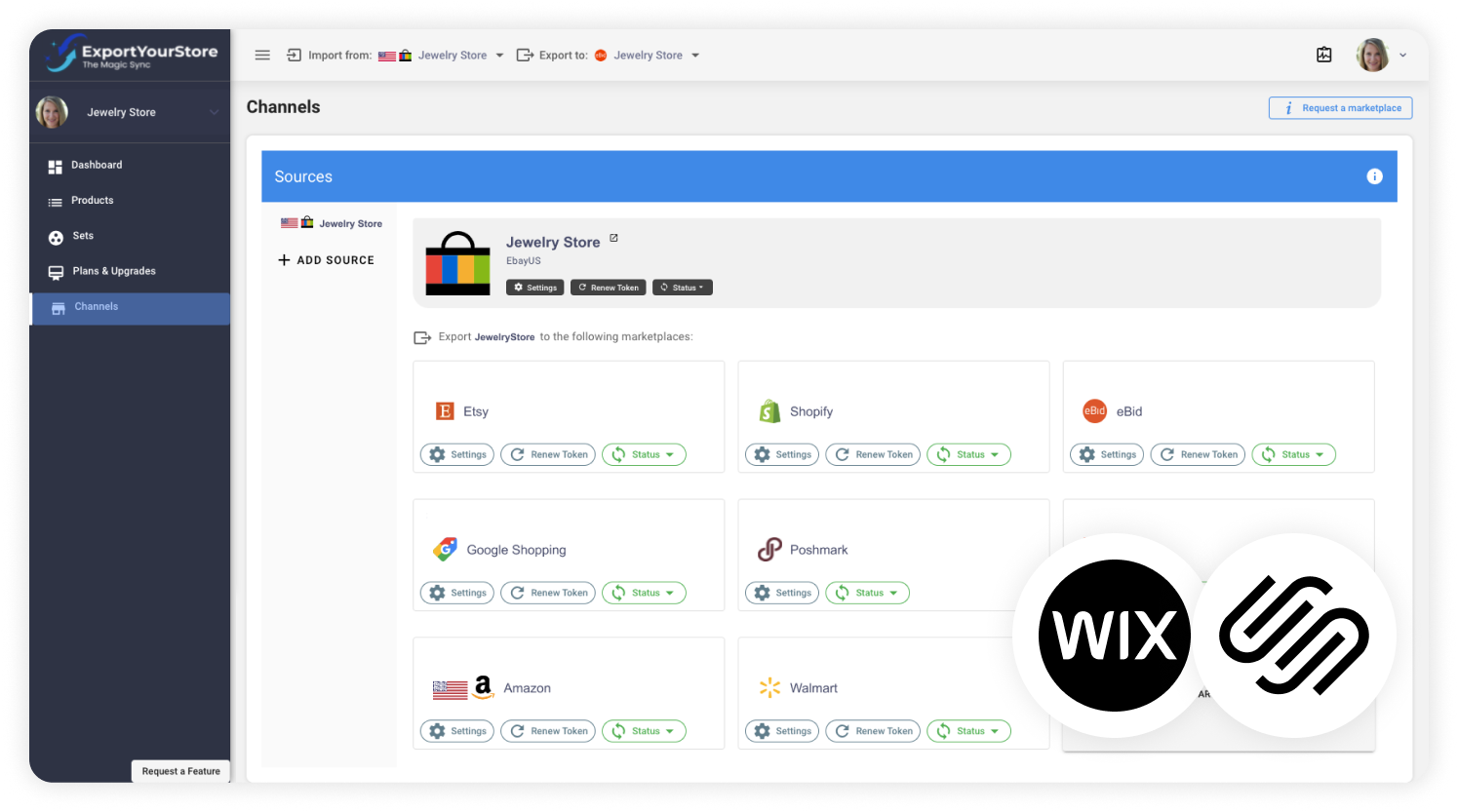 sell Wix products on Squarespace