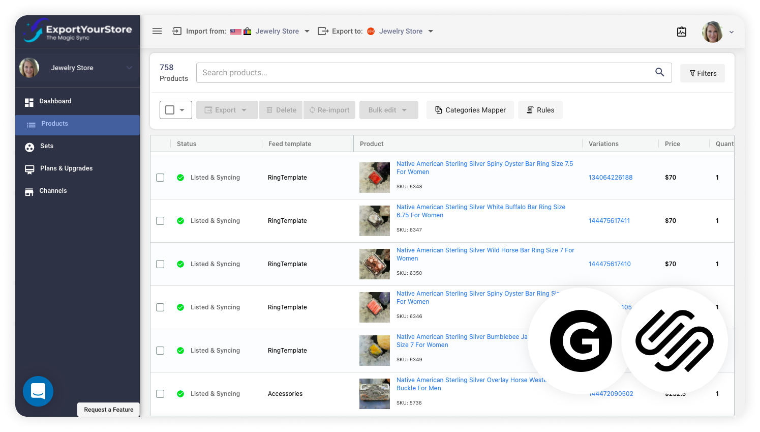 sell Grailed products on Squarespace