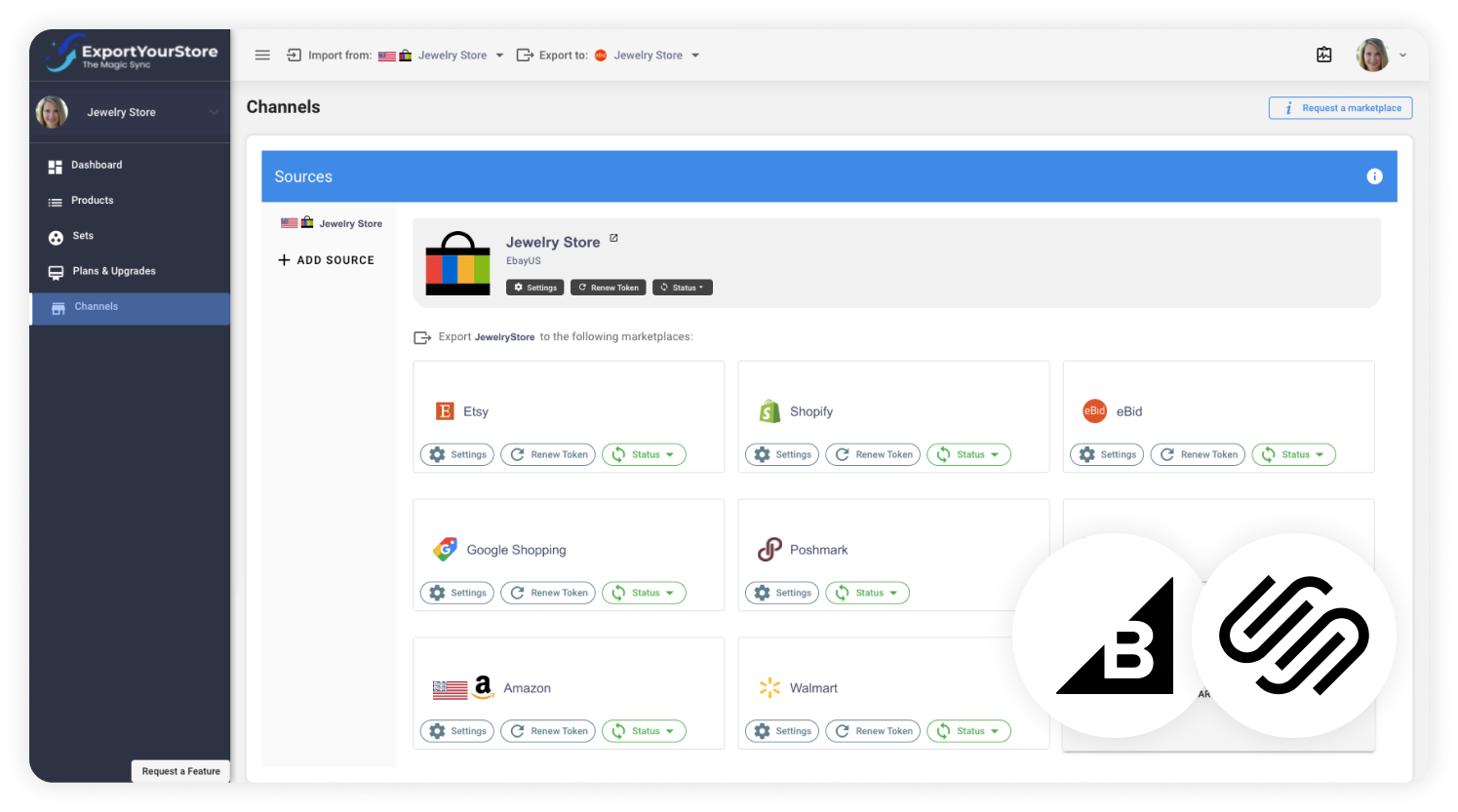 sell BigCommerce products on Squarespace