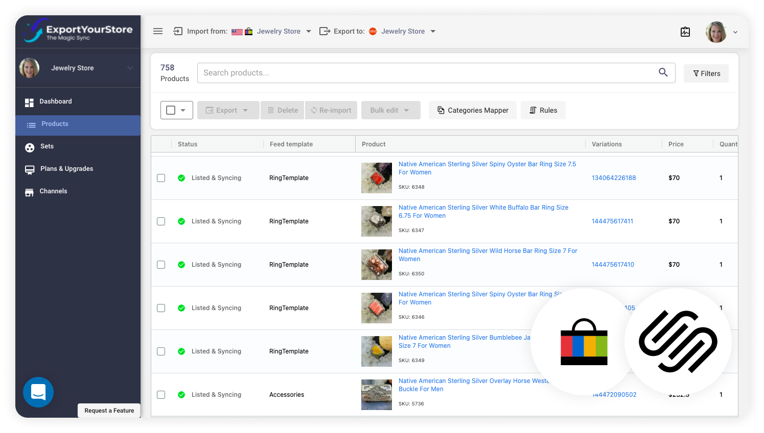 sell eBay products on Squarespace