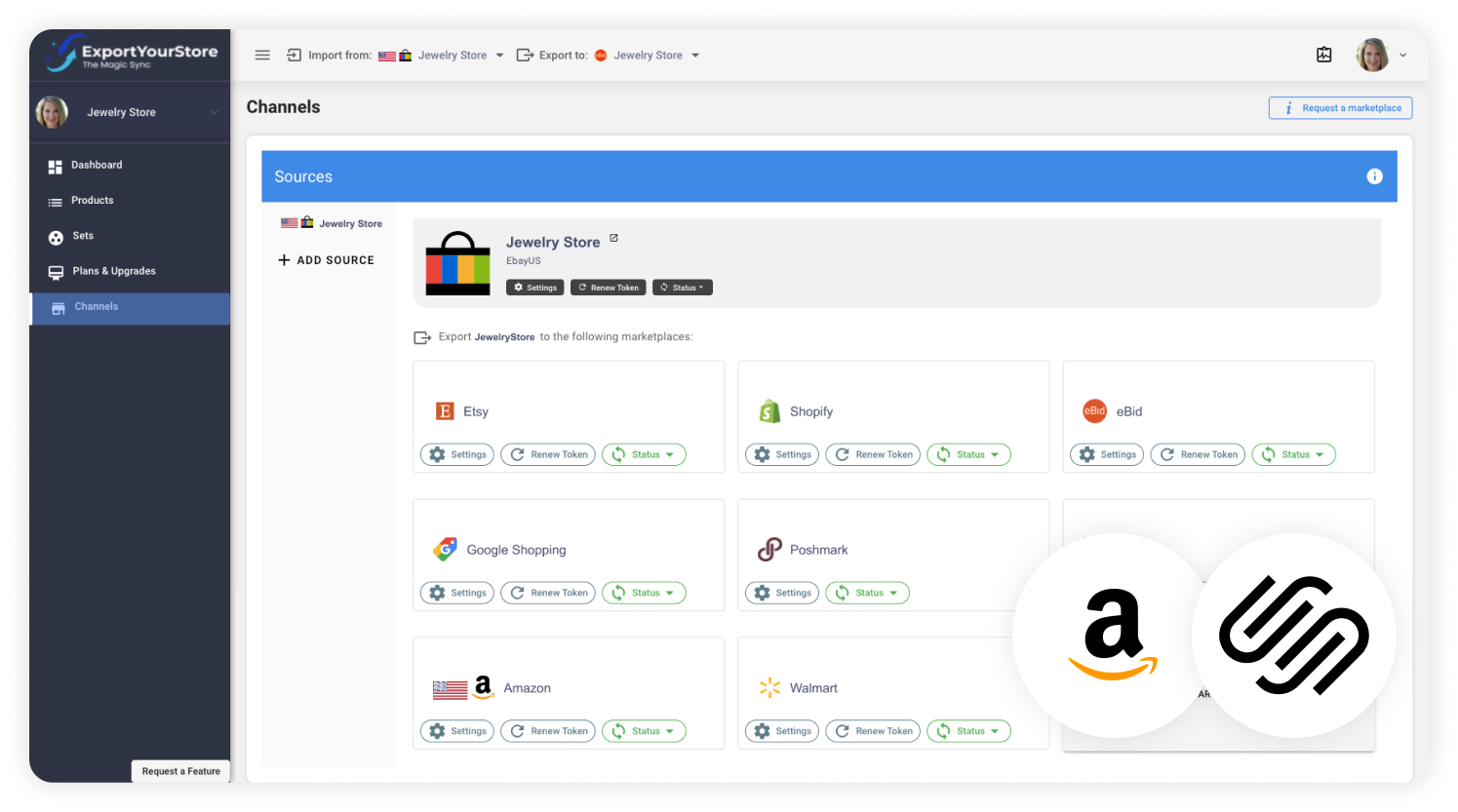 sell Amazon products on Squarespace