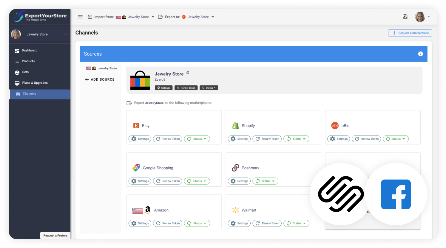 sell Squarespace products on Facebook