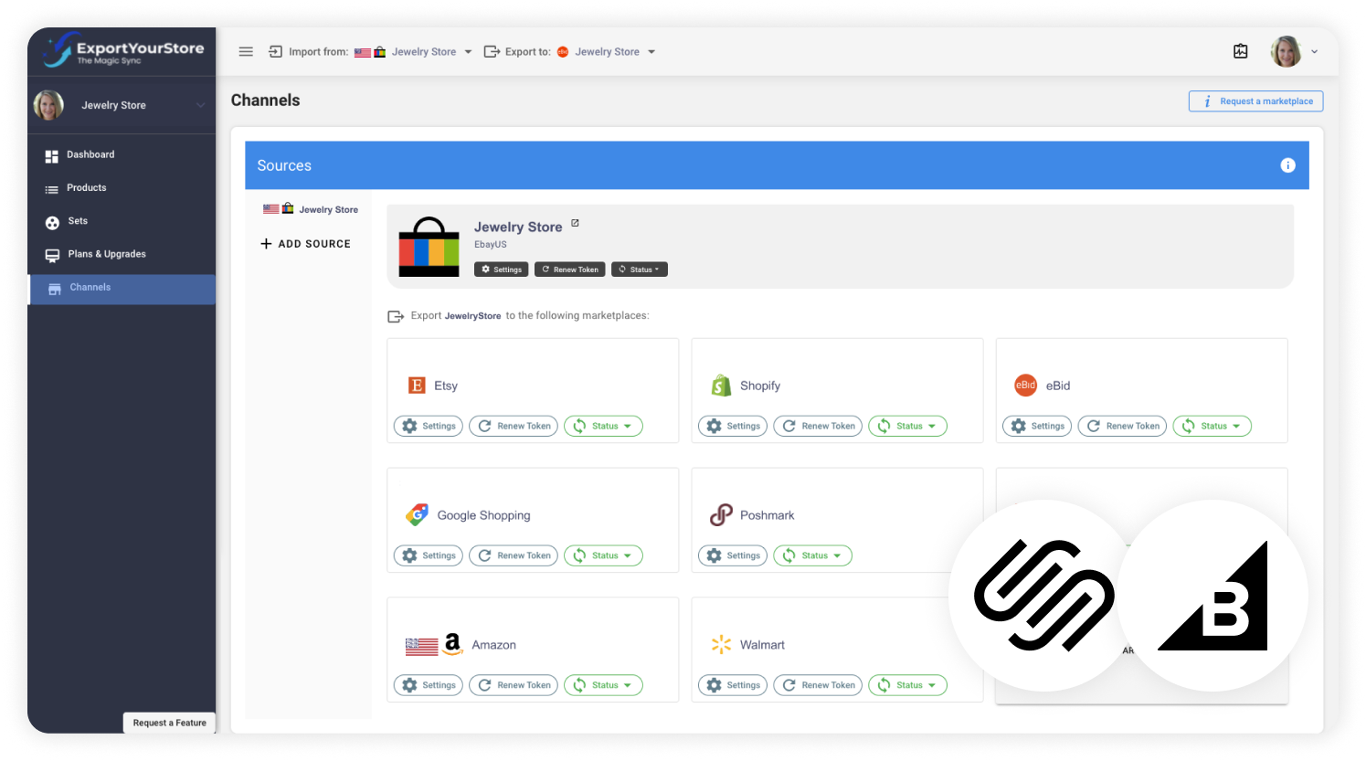 sell Squarespace products on BigCommerce