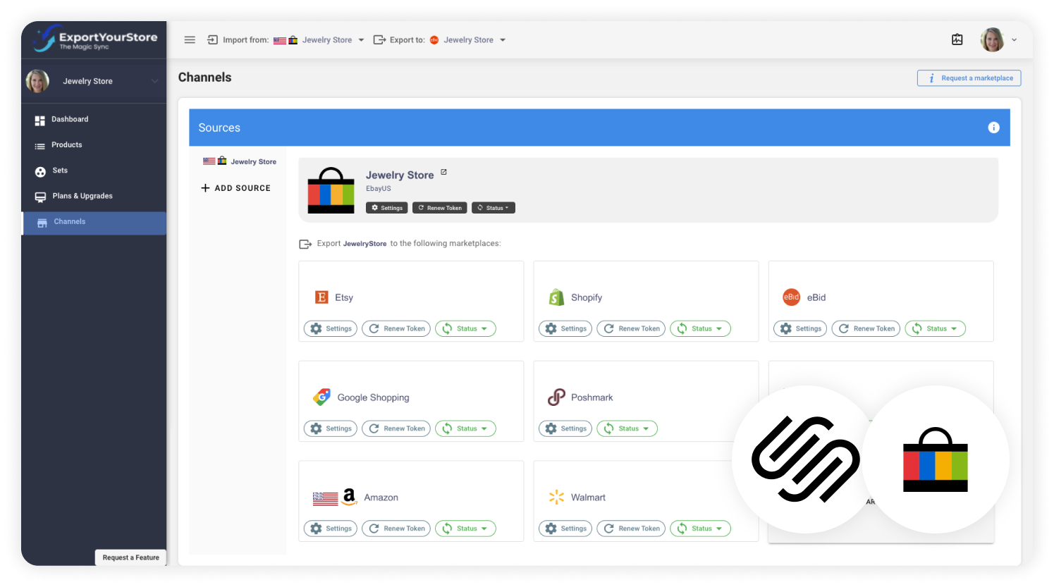 sell Squarespace products on eBay
