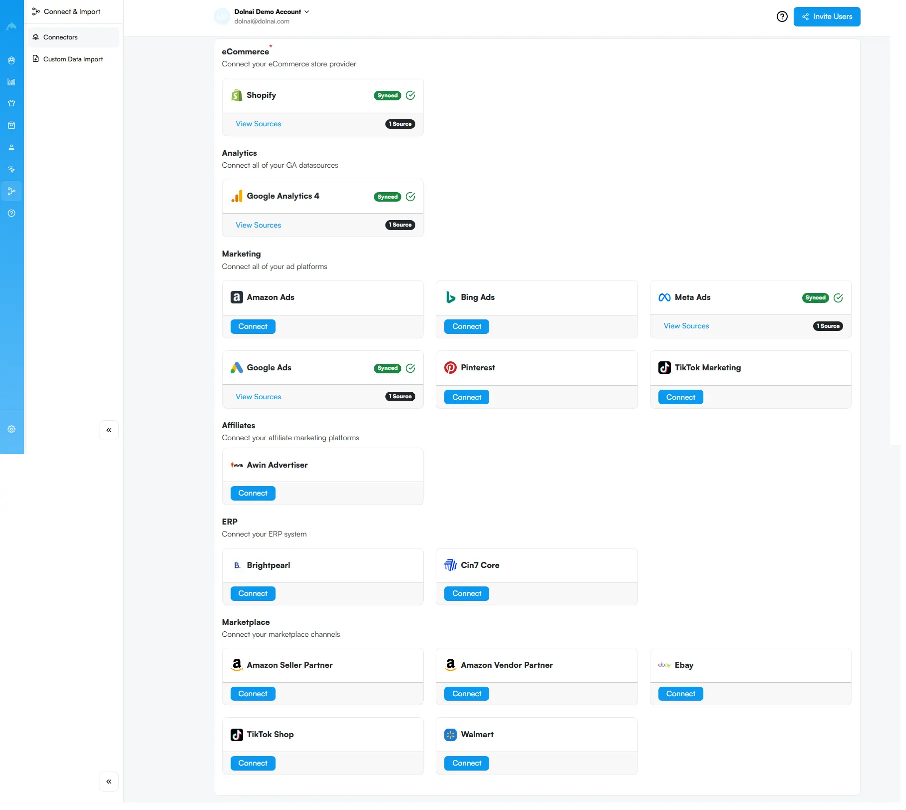 Conectores de Fuentes de Datos (Herramienta Bid to Profit para e-commerce de Dolnai)