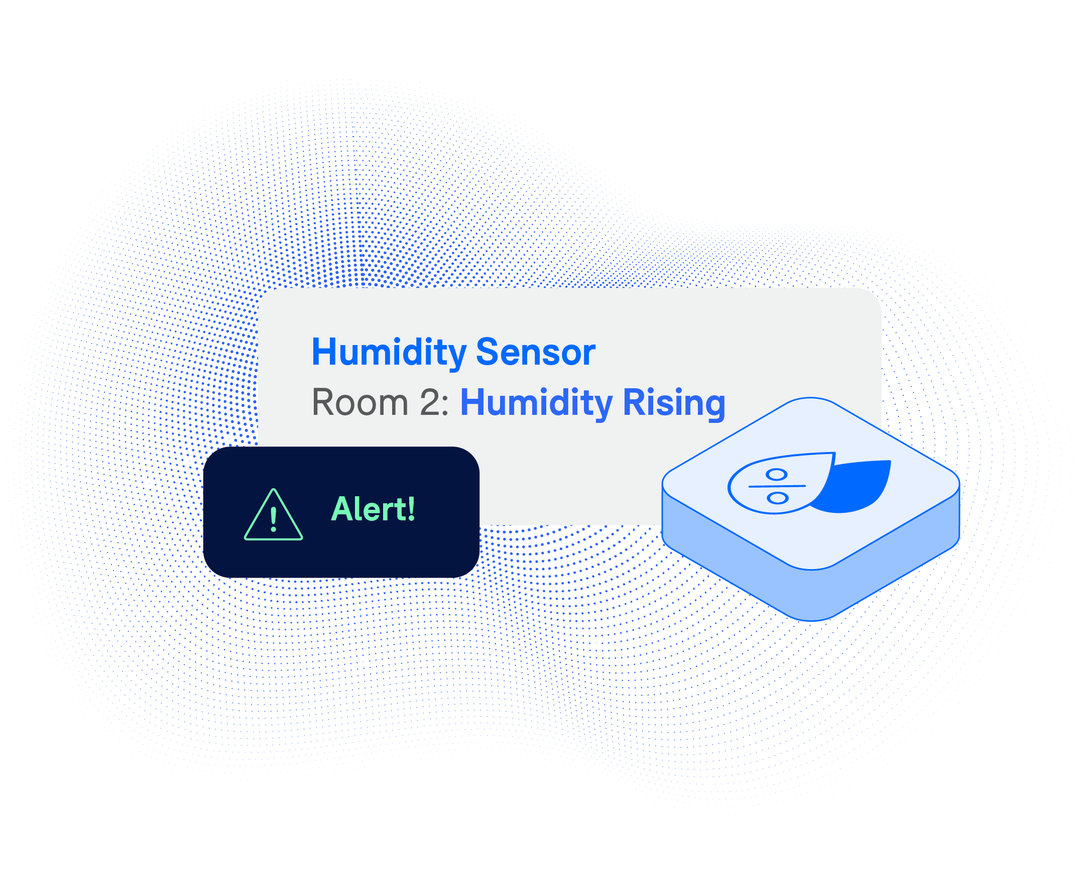 Humidity sensor alert showing humidity rising.