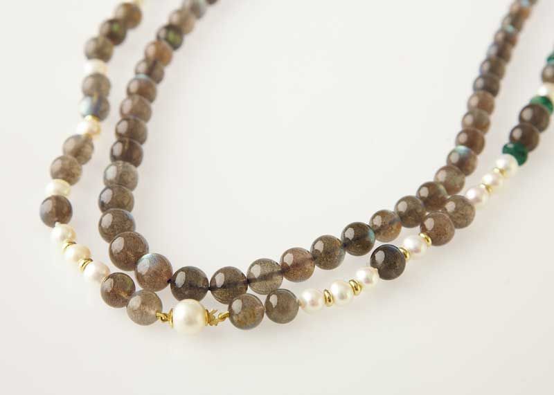 Edelstein Perlen Kette