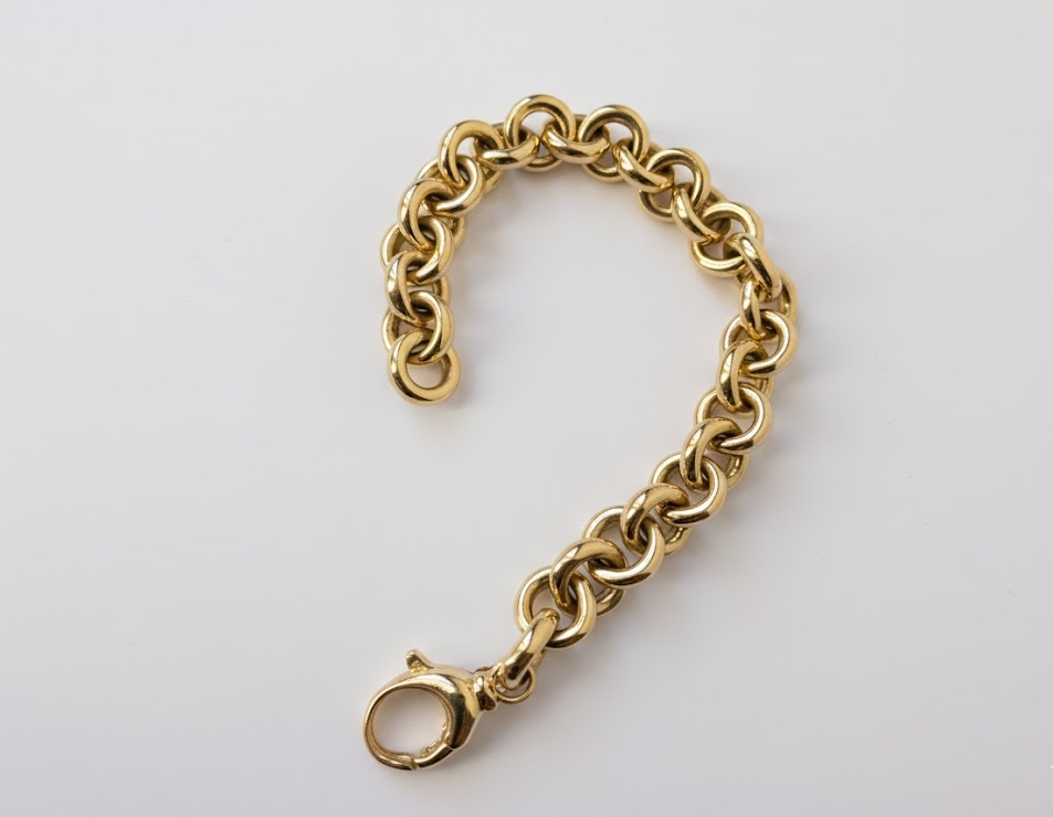 Gold Armband mit Karabiner 