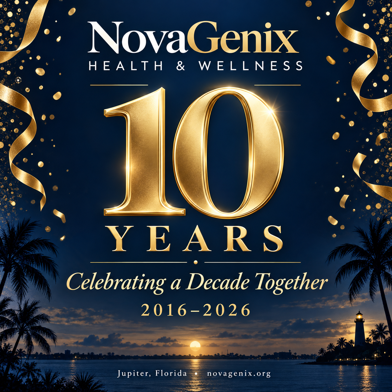 NovaGenix celebrates 10 years in Jupiter, Florida, 2016–2026