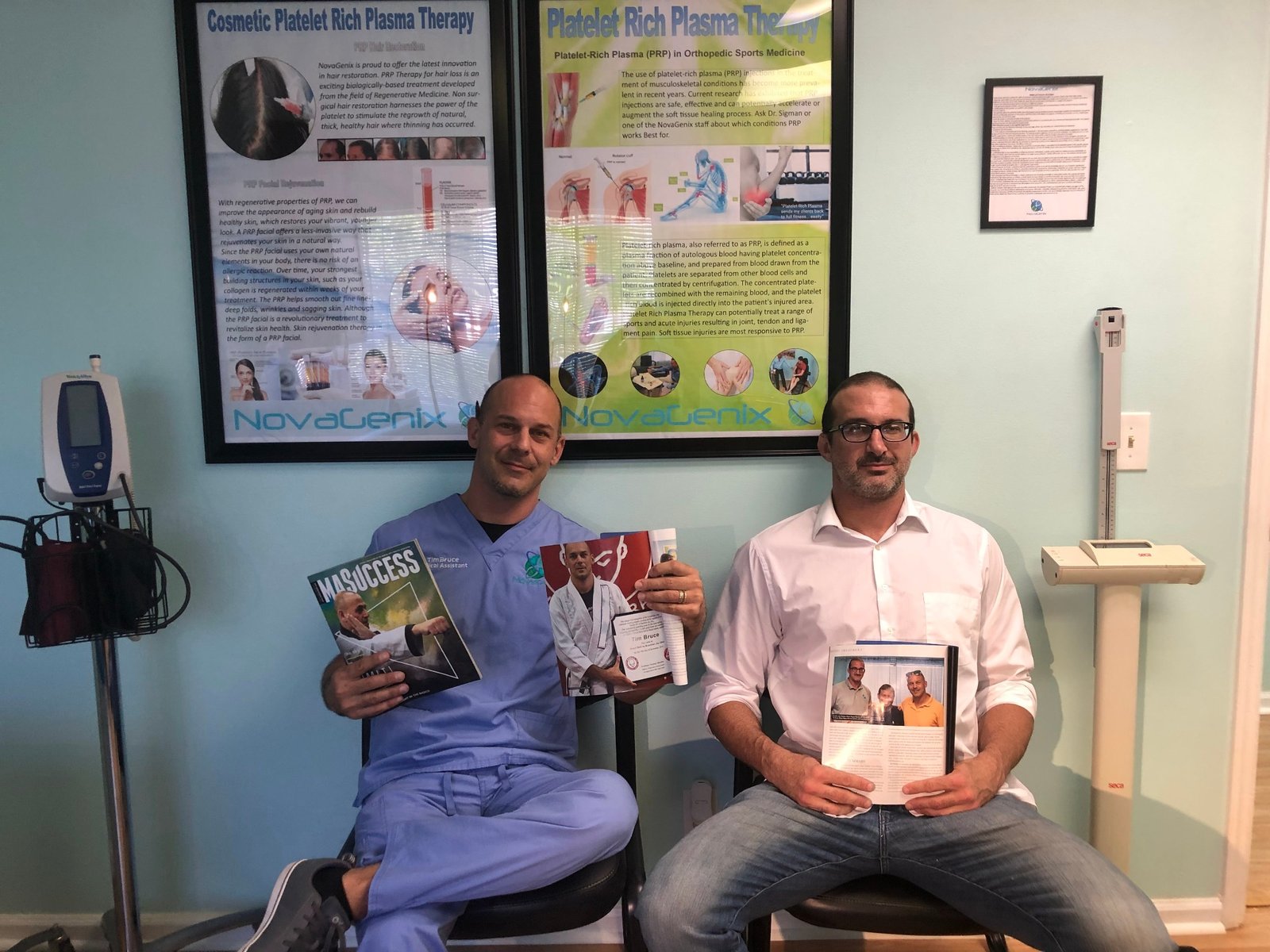 Tim Bruce and Andy Stock, co-founders of NovaGenix, at the Jupiter clinic