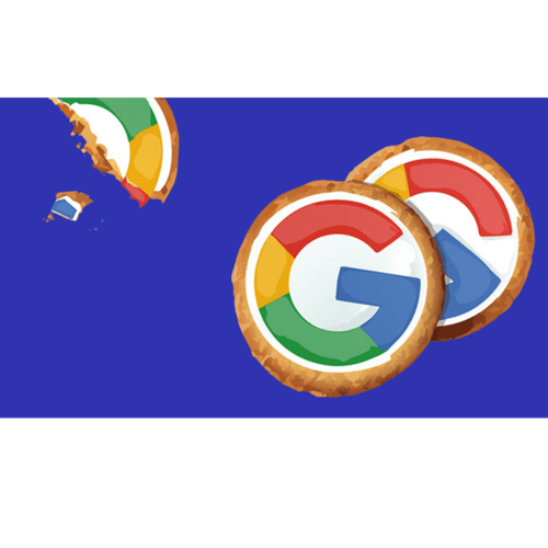 Google logosu ve kırılan çerez görseli – üçüncü parti çerezlerin kaldırılmasıyla ilgili blog yazısı görseli.