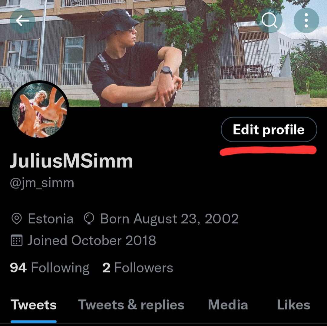 Twitter profile on Android