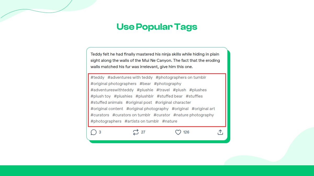 Use hashtags e tags estrategicamente