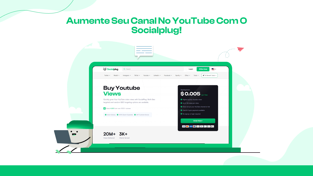 Aumente seu canal no YouTube com o Socialplug!