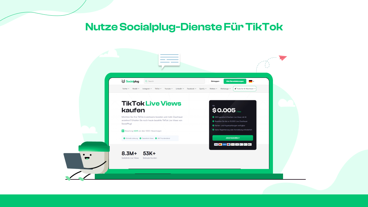 Nutze Socialplug-Dienste für TikTok