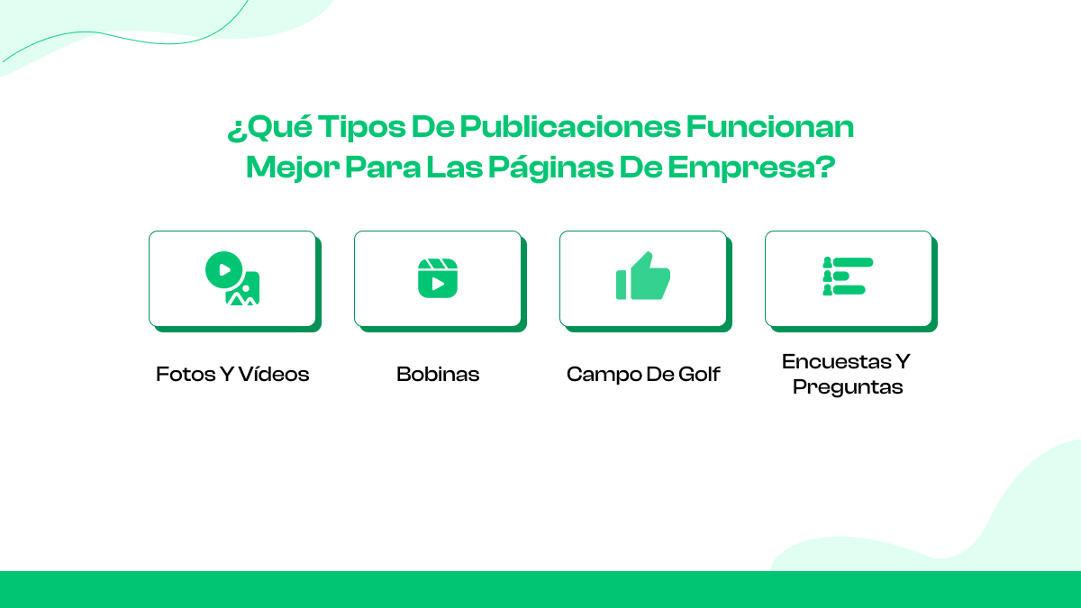 ¿Qué tipos de publicaciones funcionan mejor para las páginas de negocios?