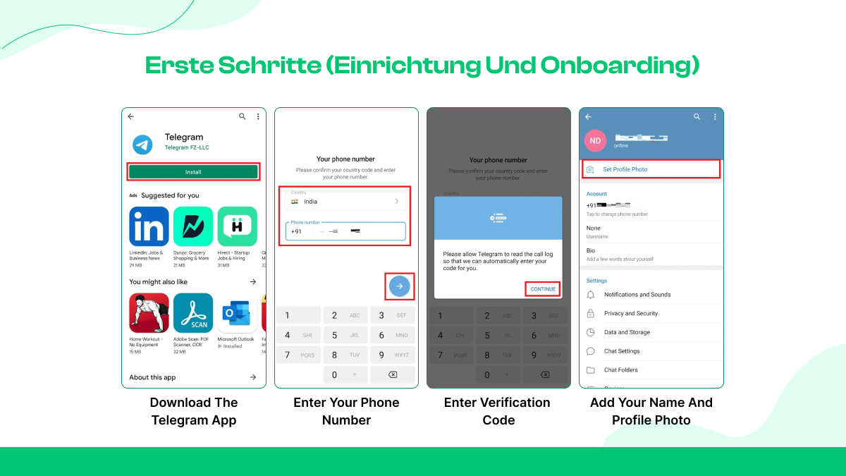 Erste Schritte (Einrichtung und Onboarding)