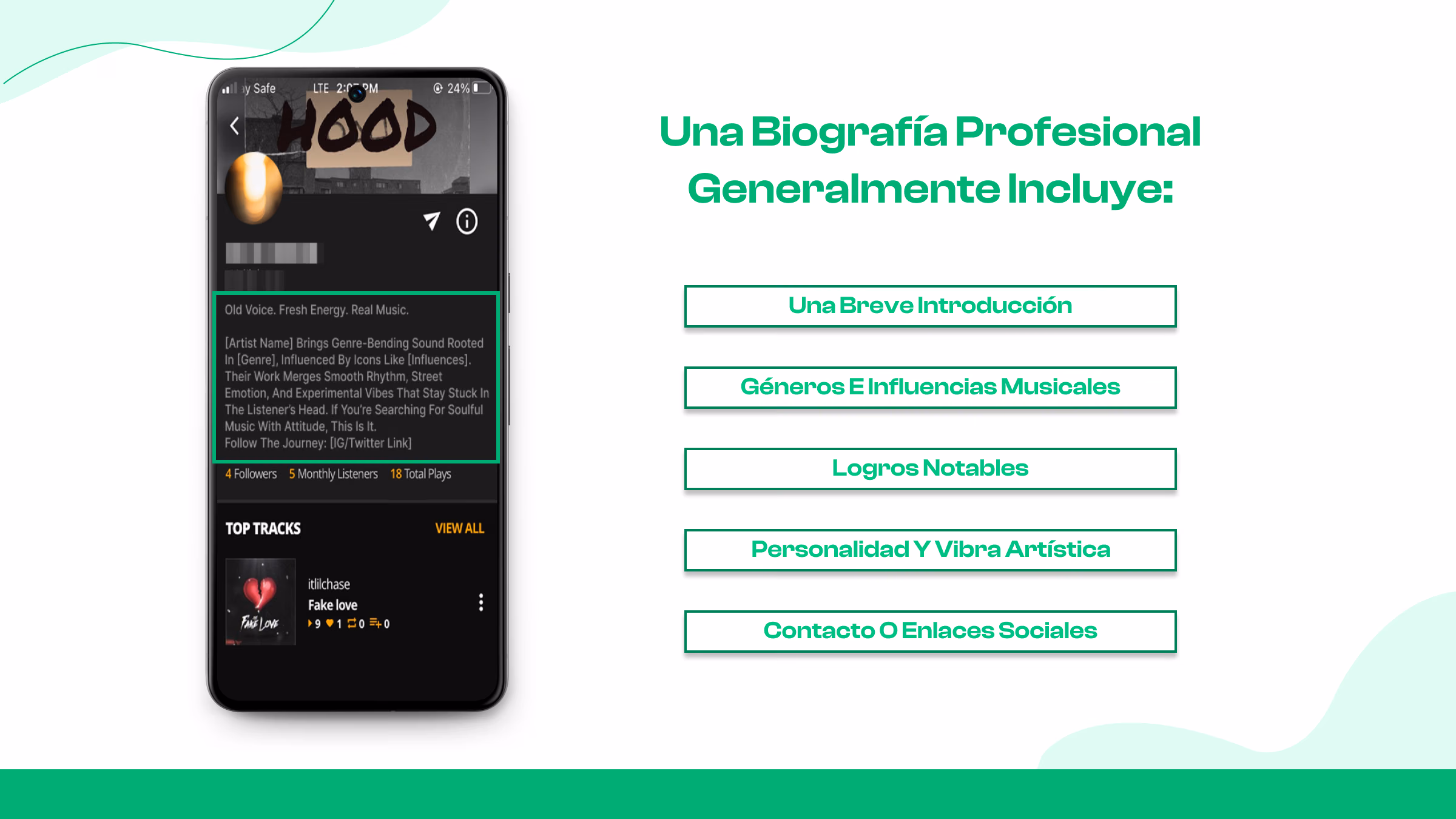 Escribe una biografía de artista sólida