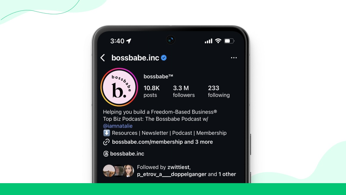 Fórmula biográfica: Quem + O quê + Prova + CTA + Link