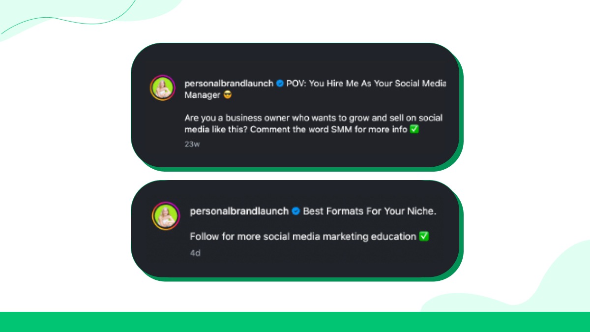 Identifique seu nicho de forma consistente em todas as postagens