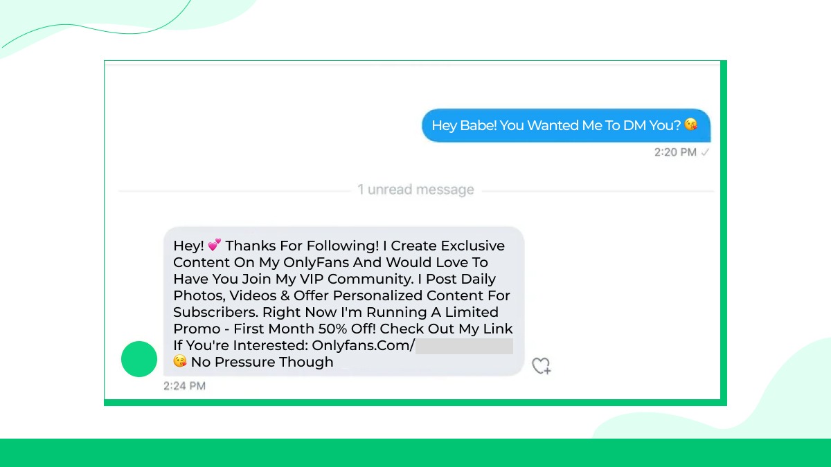 Envie mensagens privadas para novos seguidores