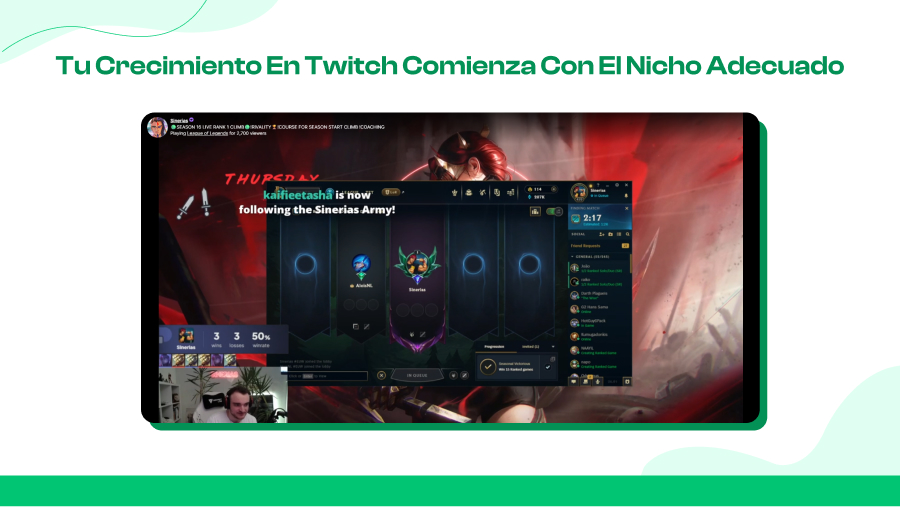 Encuentra un nicho que haga posible el crecimiento de Twitch
