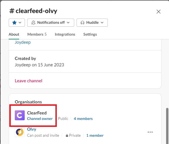 Channel Owner visible in Channel Details in Slack