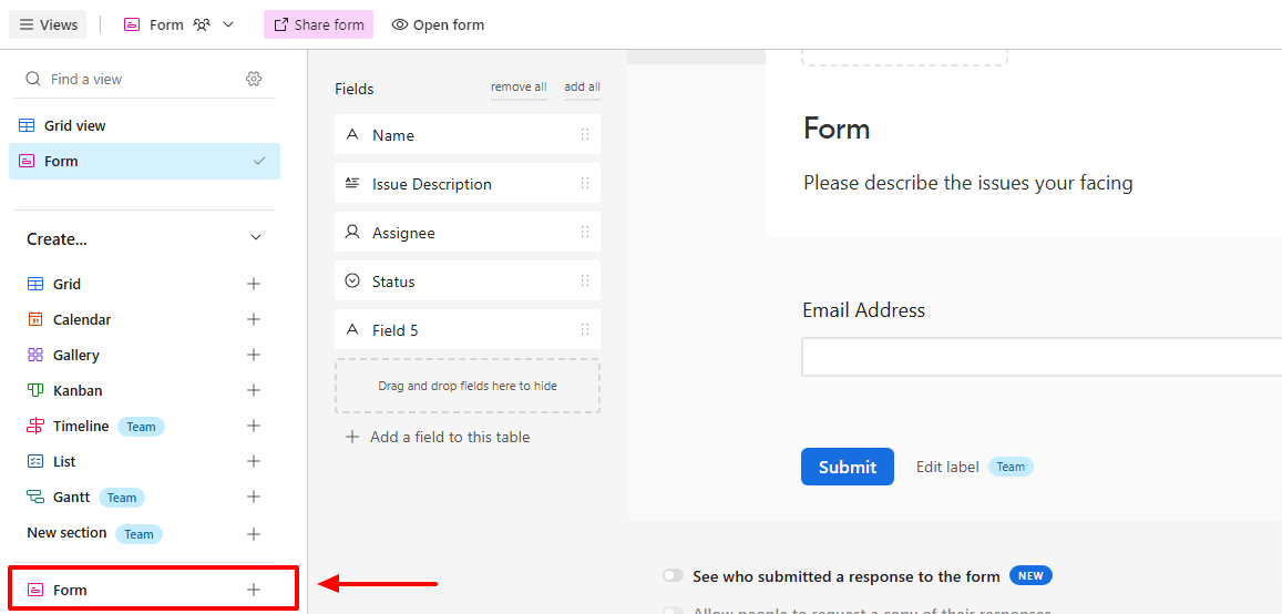 Set Up Forms for Ticket Submission
