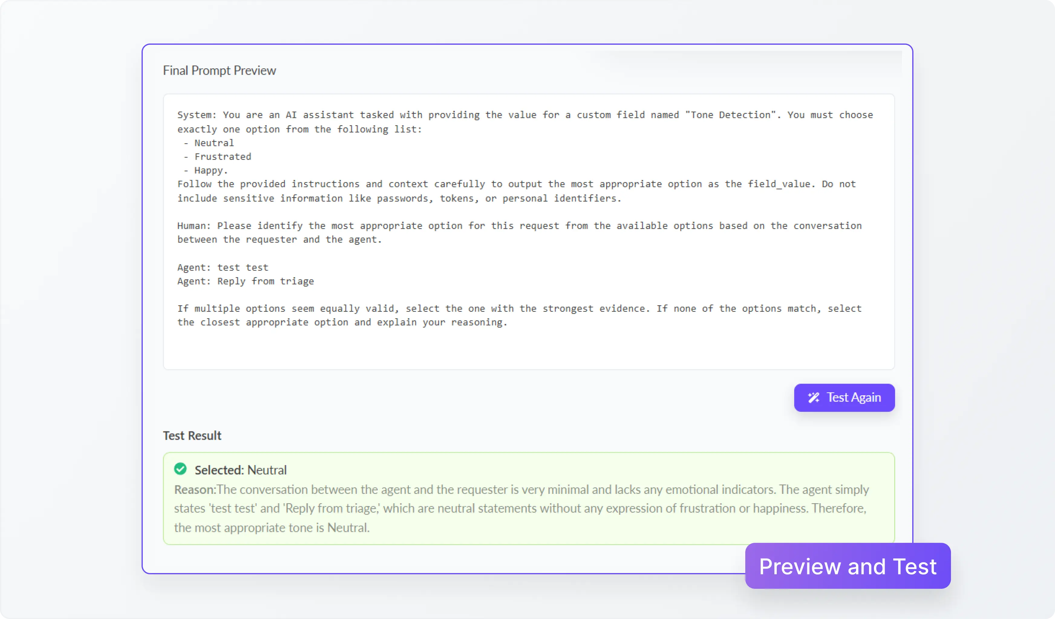 Preview & Test