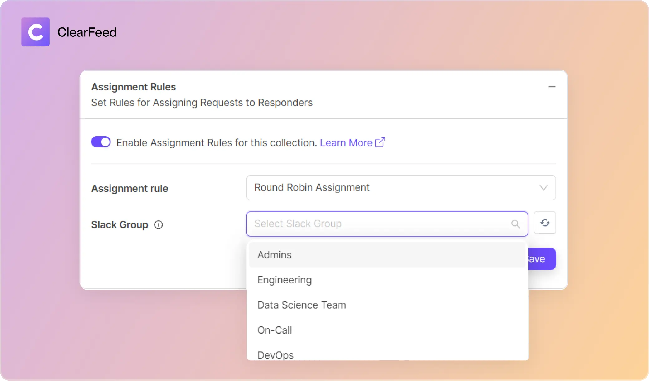 ClearFeed's Round-Robin Assignment in Slack