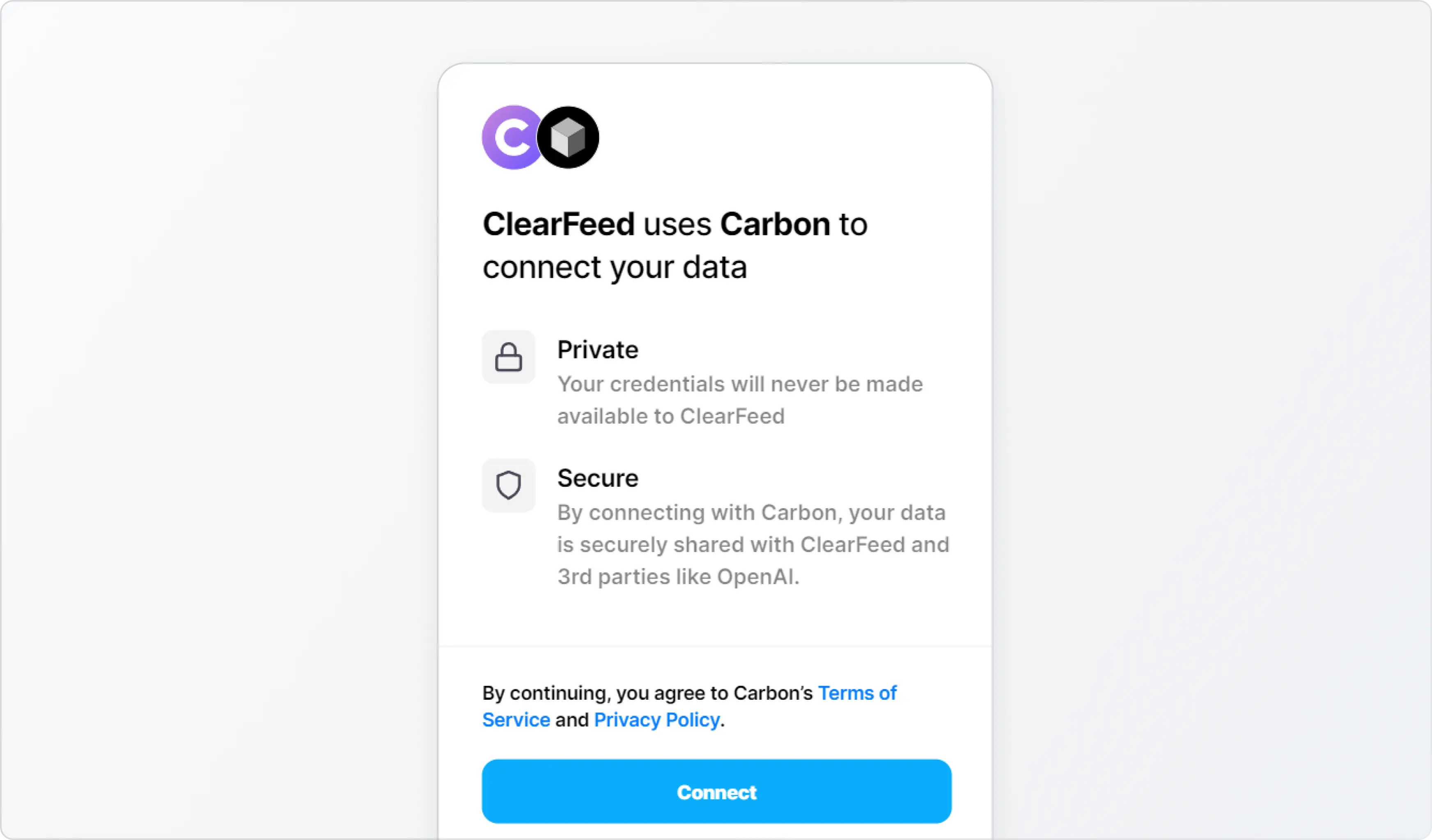 Connecting ClearFeed with Carbon