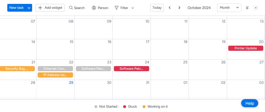 Analytics and Tracking of Support Tickets - Timeline and Calendar Views
