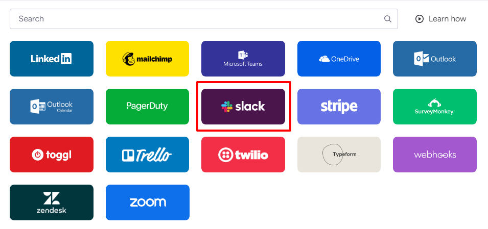 Click on the “Integrate” button In the top right corner of your screen. A list of available platforms will appear.