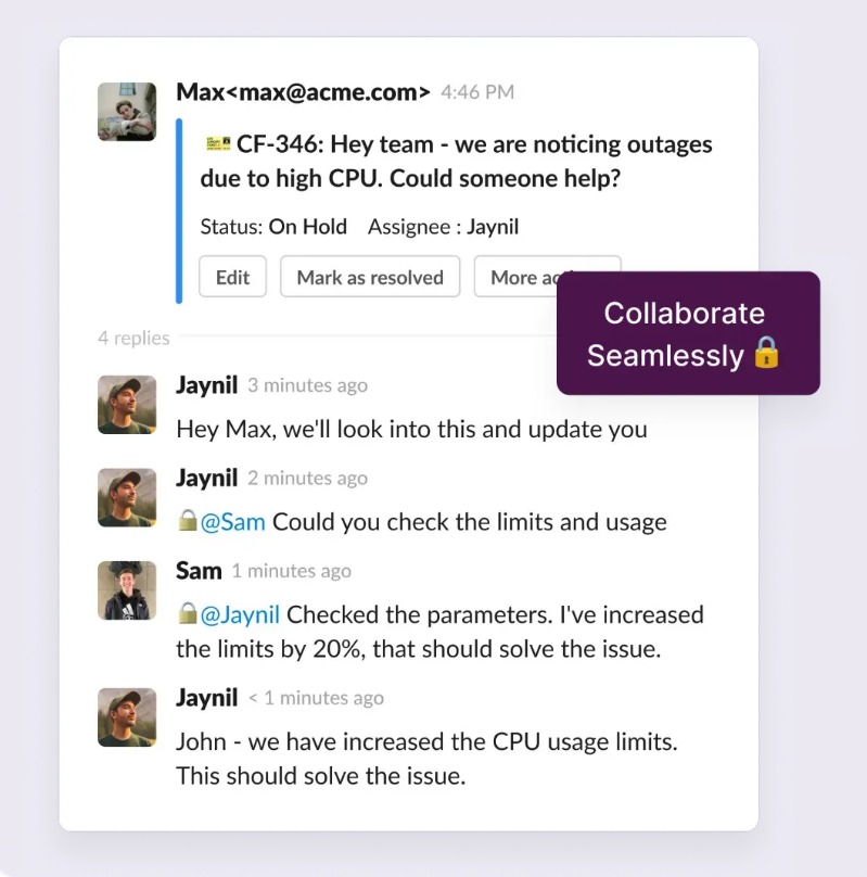 Collaborate on tickets in Slack