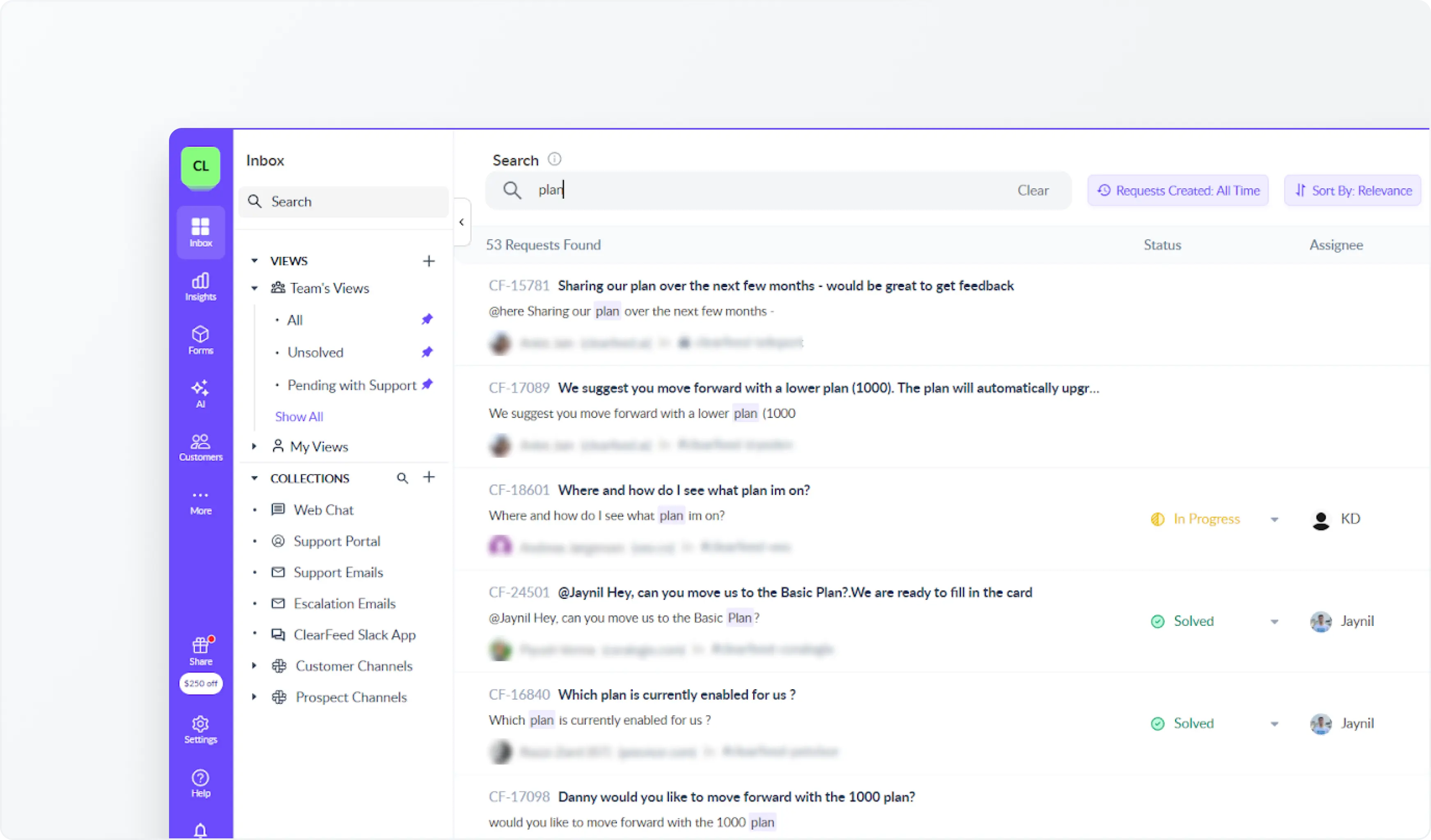 Find Tickets by Keywords
