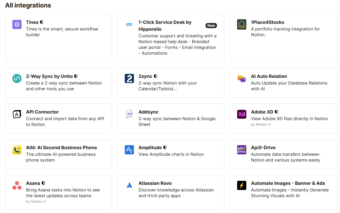 Notion Integrations