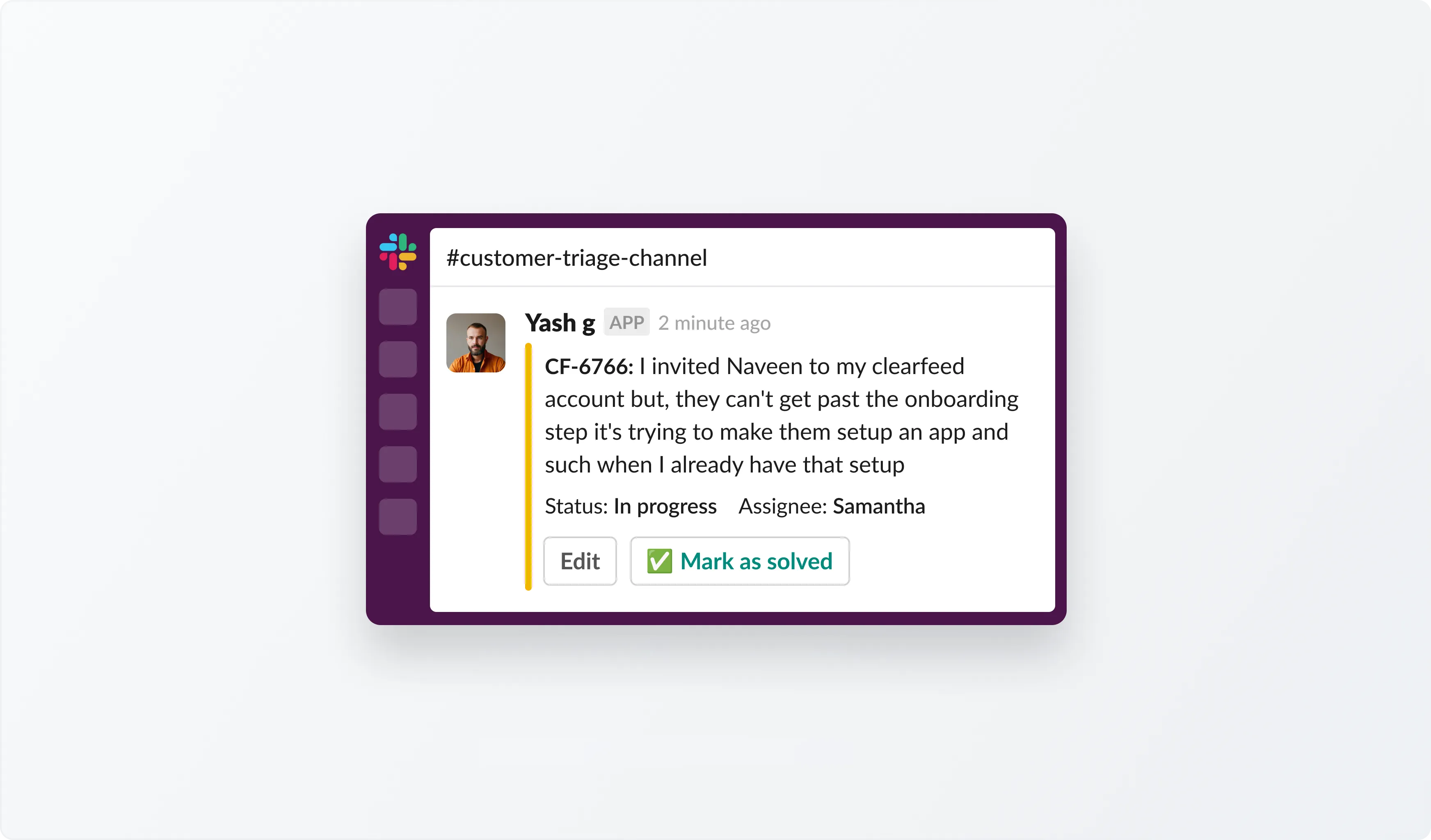 A request starts in Slack
