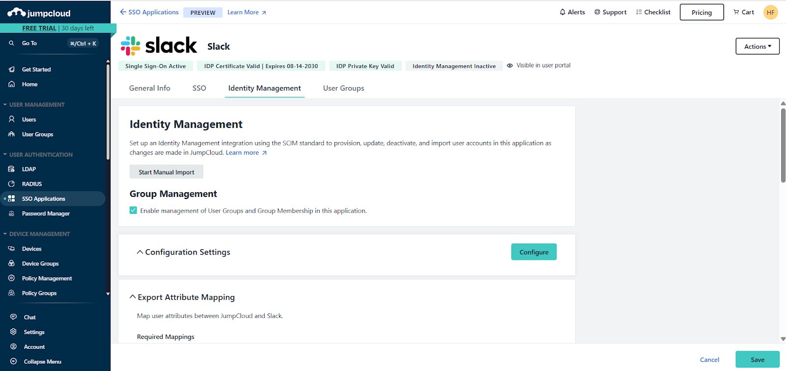 Step 4: Configure SCIM in JumpCloud