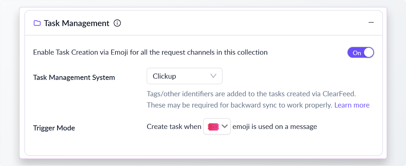 Step #4: Configure ClickUp Task creation using Emojis